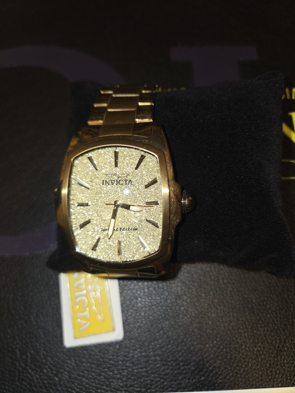 Invicta Lupah Men's Gold-Tone Bracelet Watch with Sparkle Dial